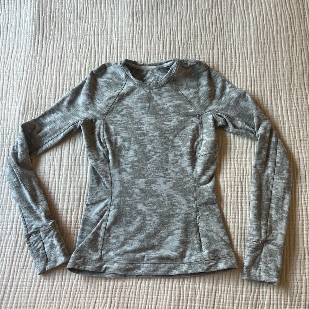 lululemon athletica Heathered Gray Long-Sleeve Run Top